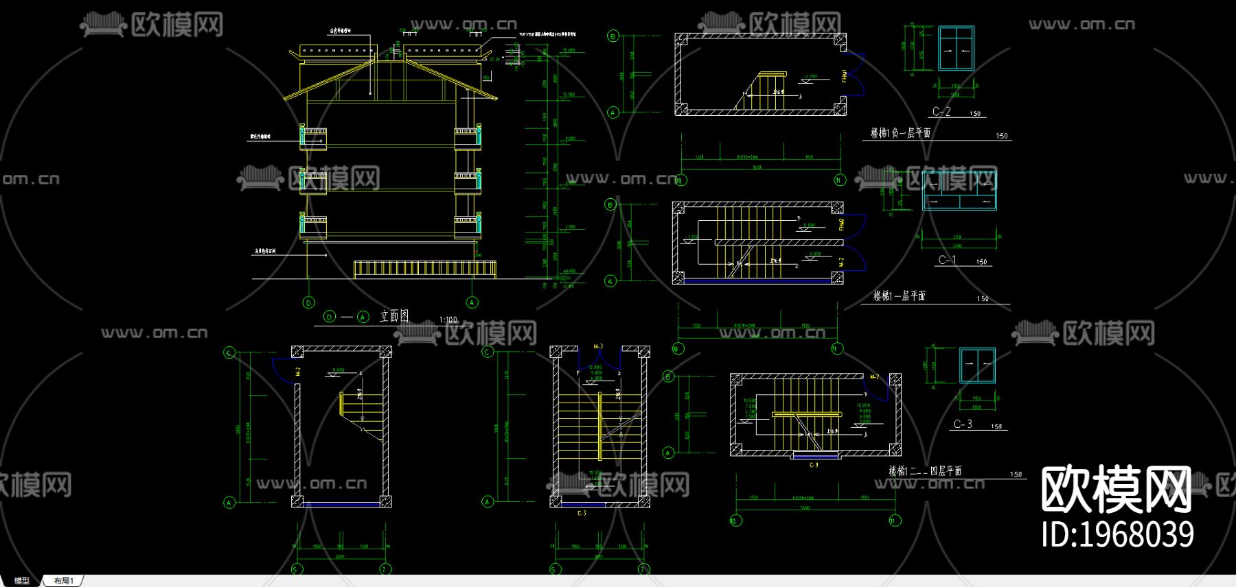 商业用房建筑cad施工图下载（渲染图2）