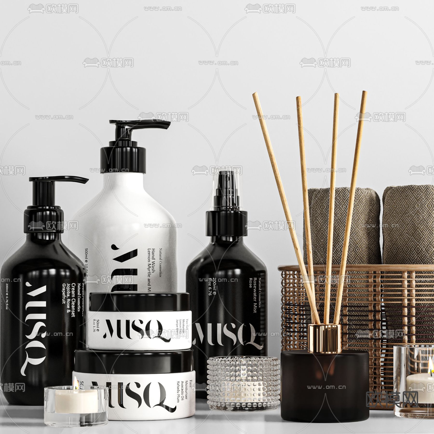 现代洗浴用品3d模型下载（渲染图2）