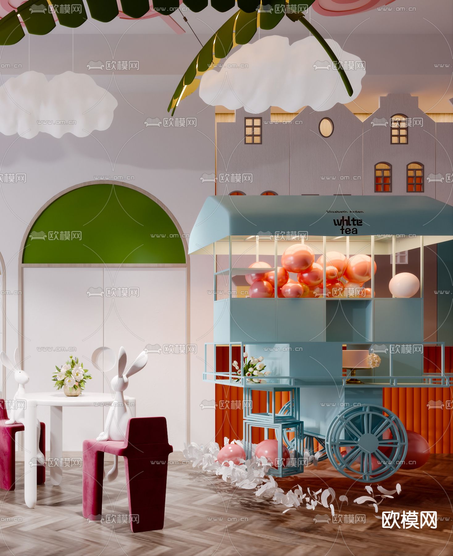 北欧幼儿中心儿童休闲娱乐区3d模型下载（渲染图4）