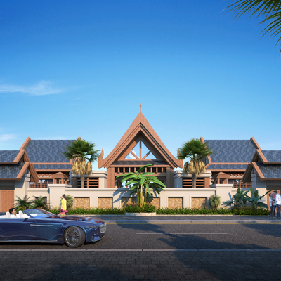 东南亚3d别墅外观模型-建筑3d模型-3dmax模型免费下载-欧模网