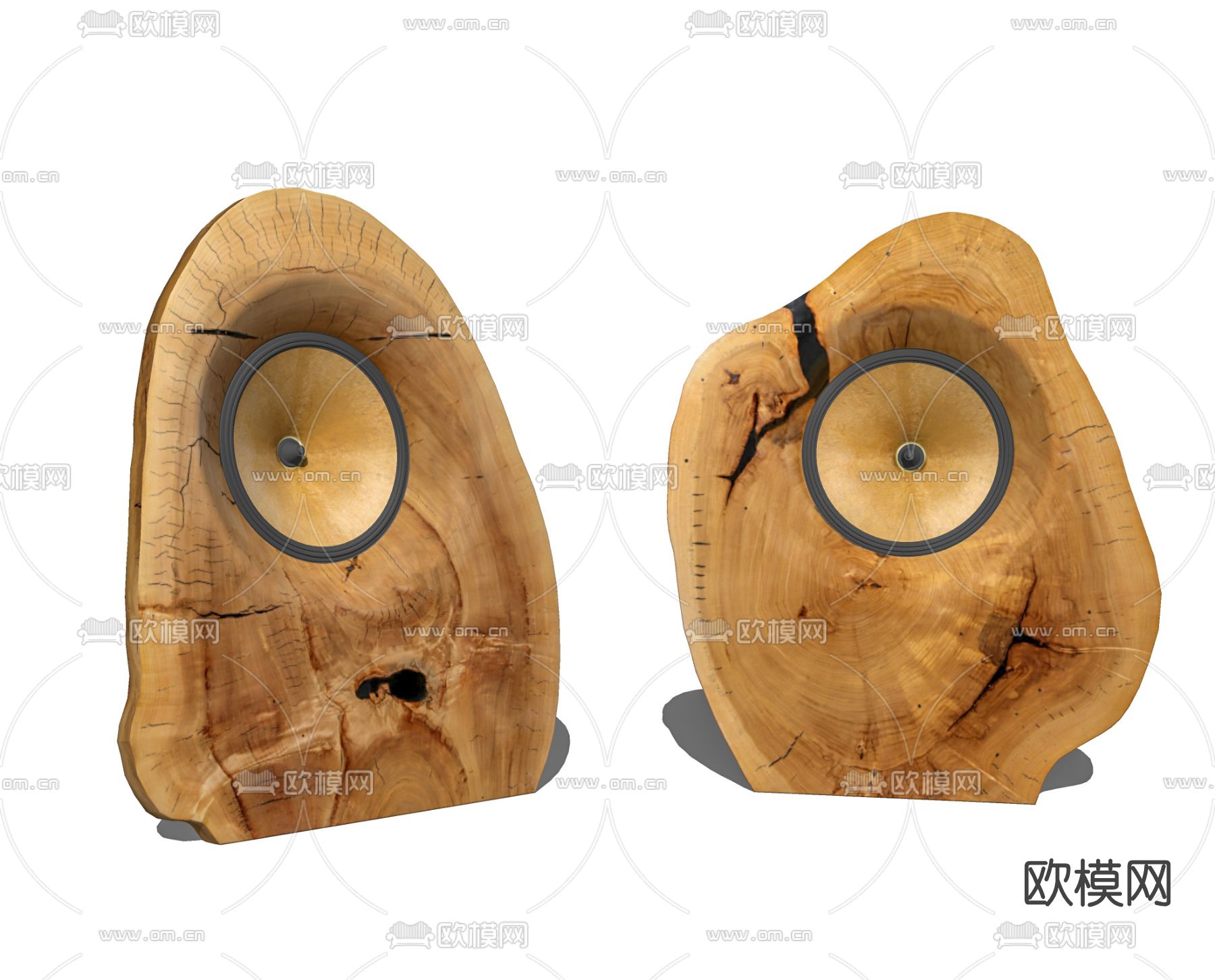 侘寂原木音箱su模型下载（渲染图2）