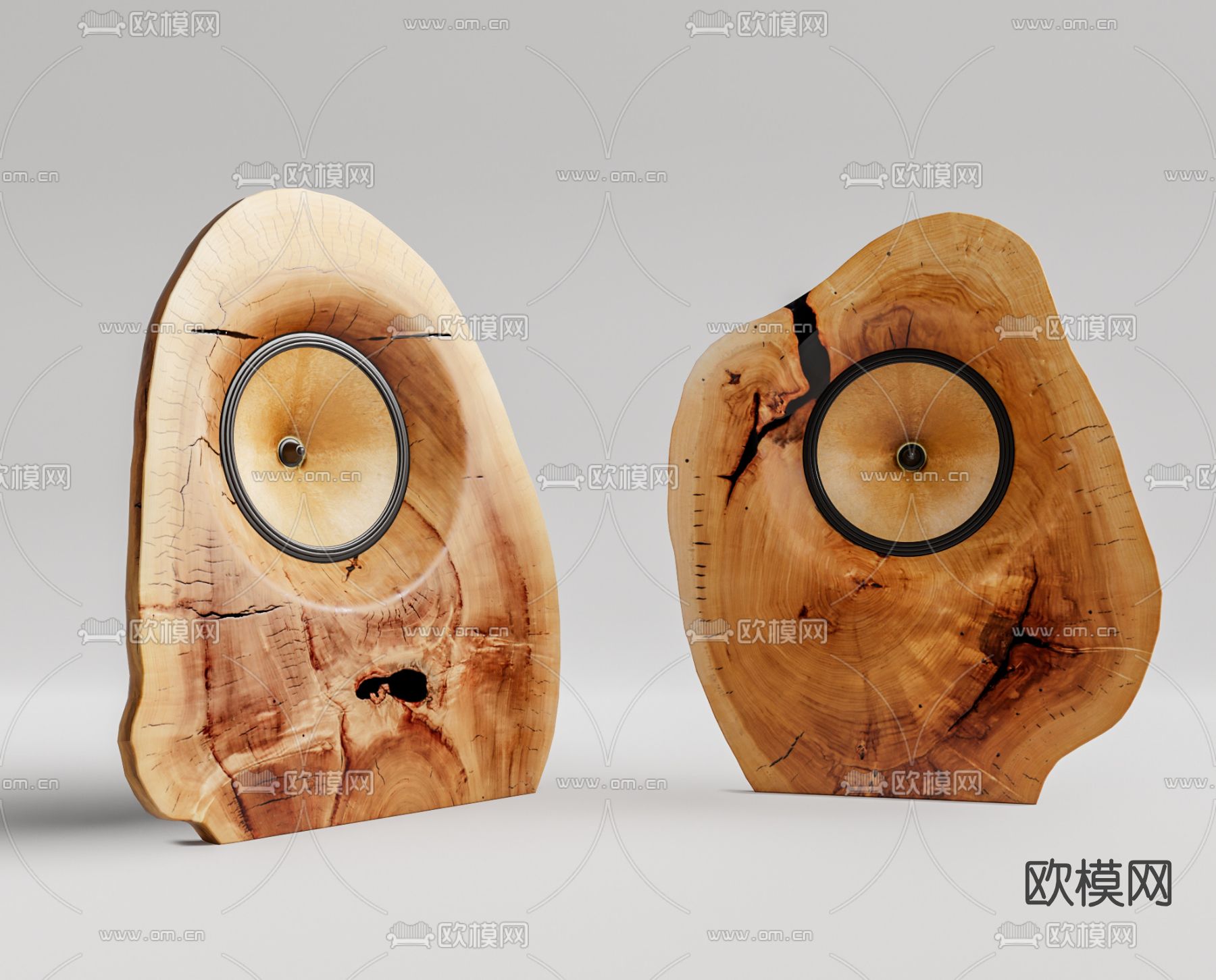 侘寂原木音箱su模型下载（渲染图1）