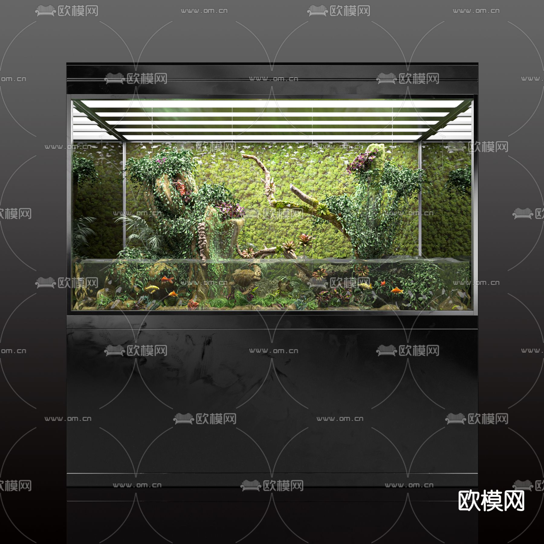 现代鱼缸3d模型