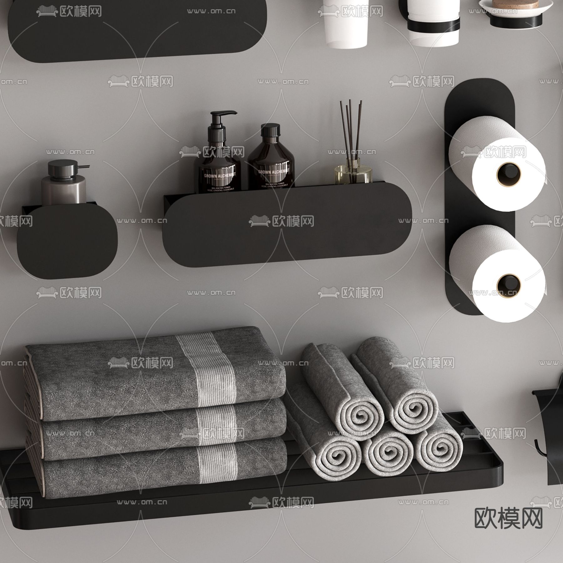 现代洗浴用品3d模型下载（渲染图6）