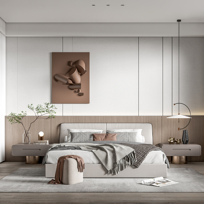 现代卧室su模型