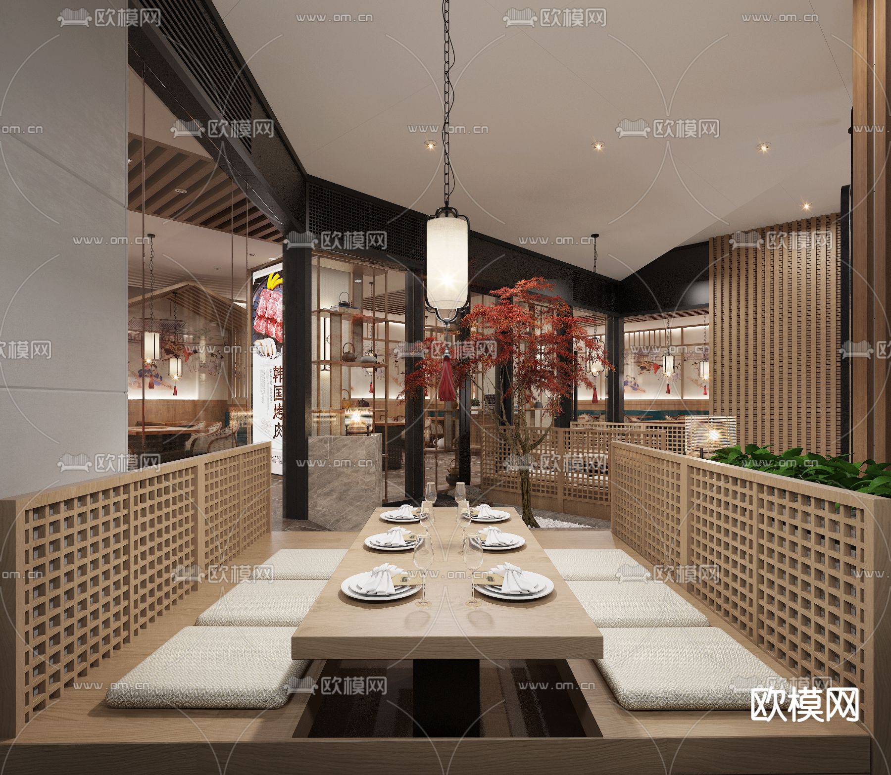 日韩料理餐厅烤肉店3d模型