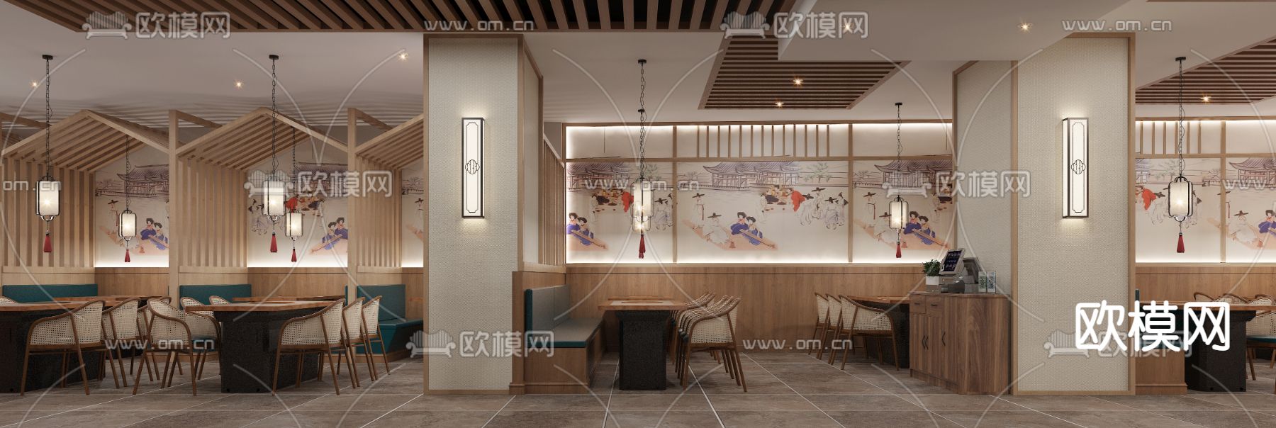 日韩料理餐厅烤肉店3d模型