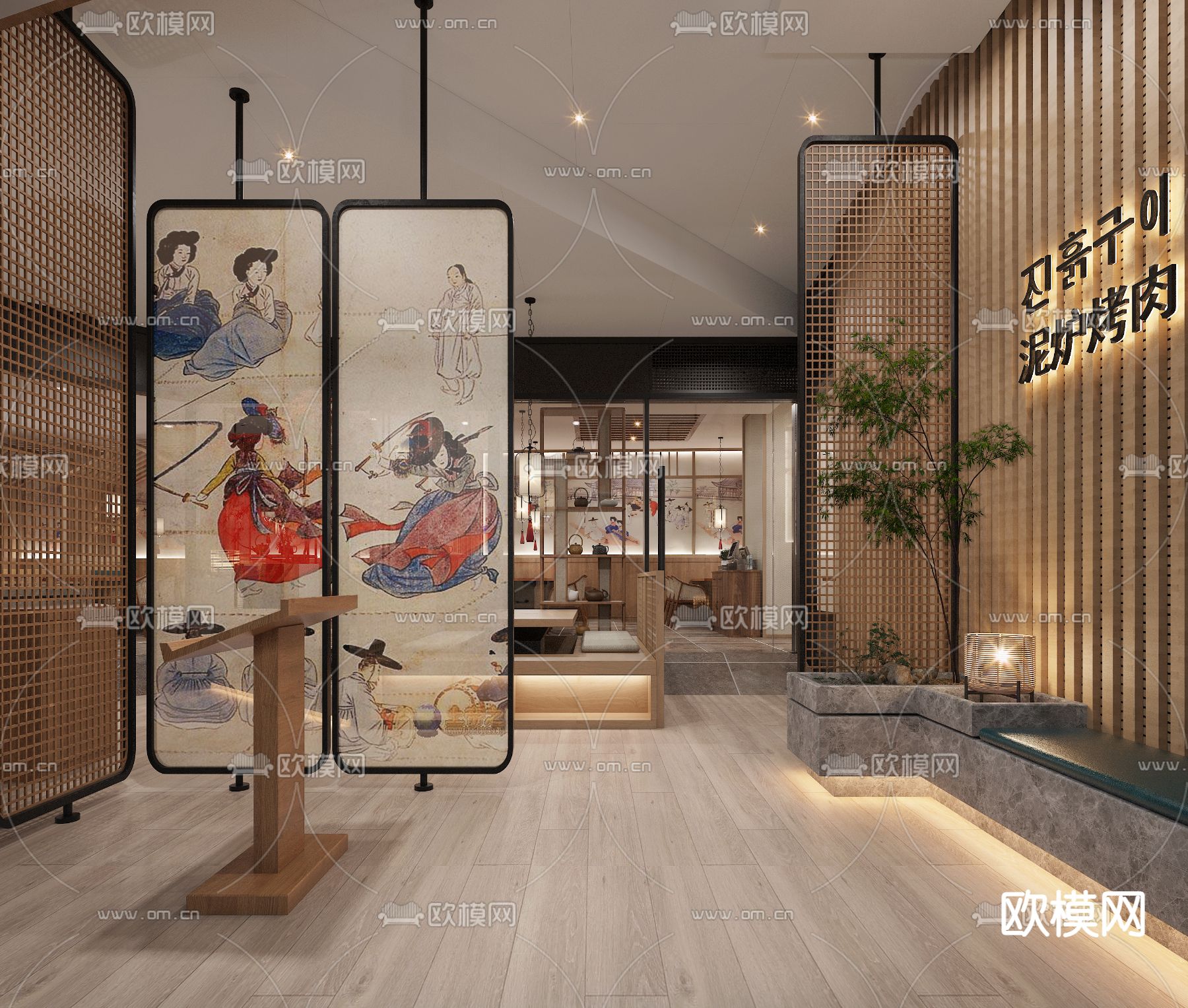 日韩料理餐厅烤肉店3d模型