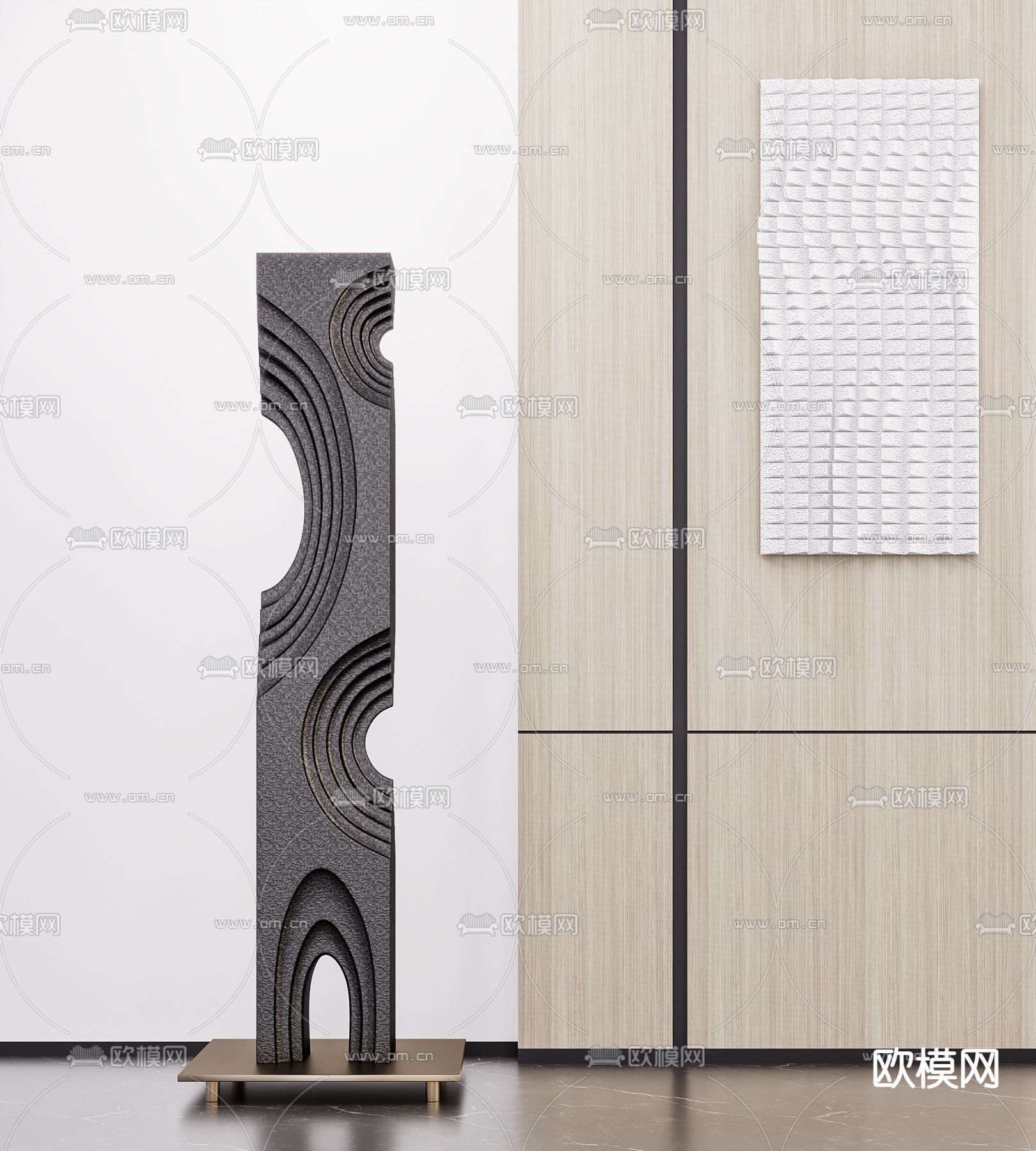 现代抽象雕塑3d模型下载