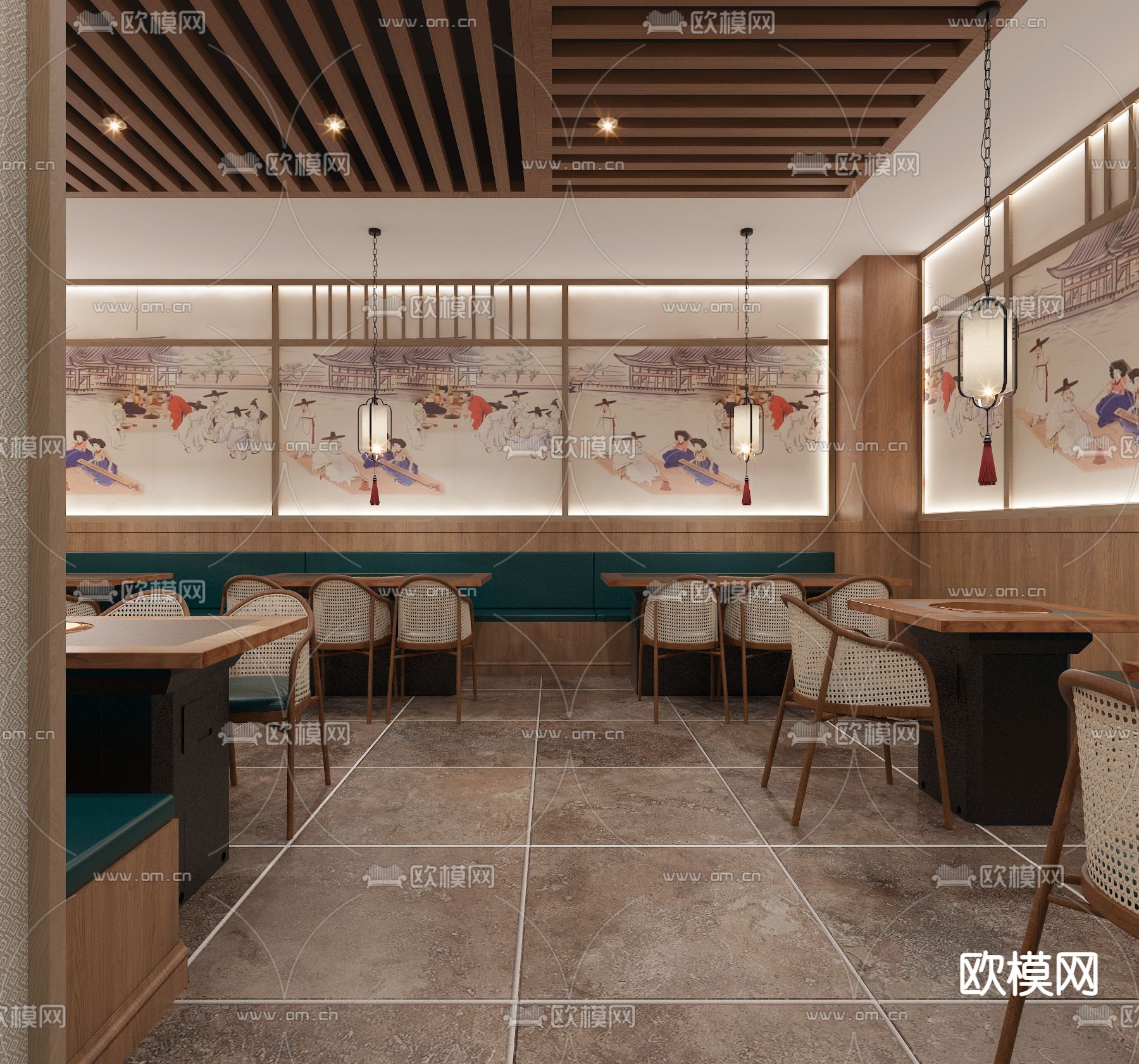 日韩料理餐厅烤肉店3d模型