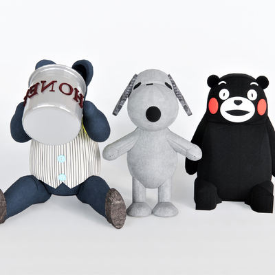  现代娃娃毛绒玩具su模型 