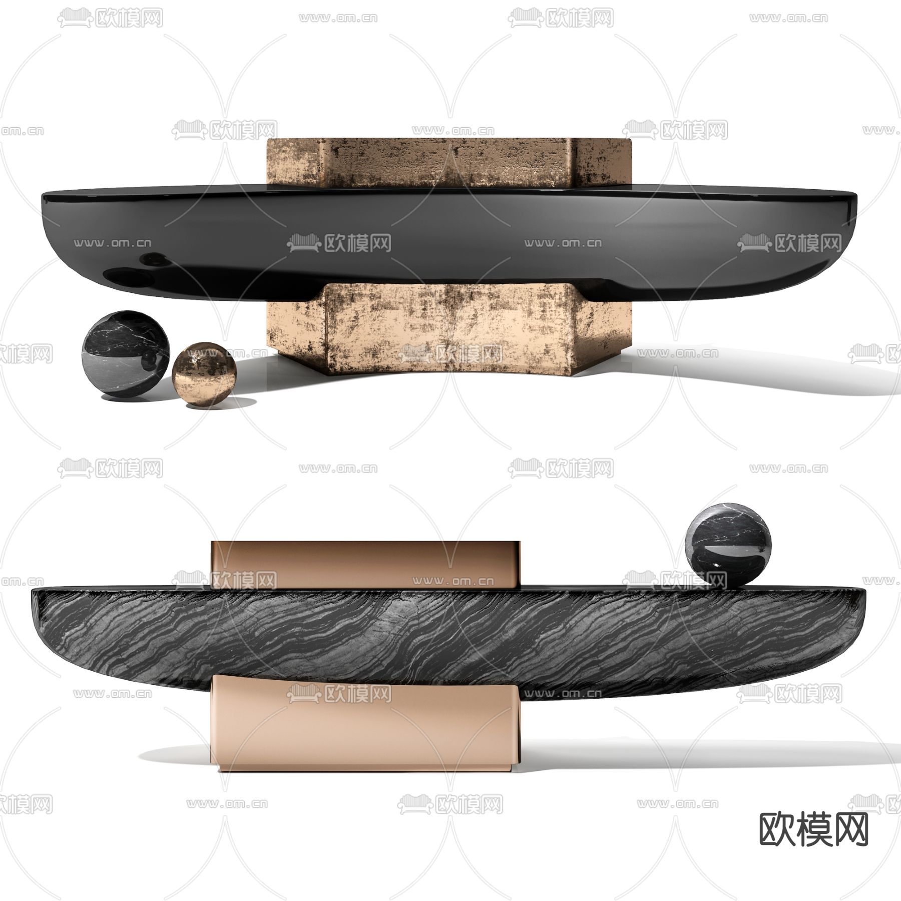 现代前台接待台3d模型下载（渲染图3）