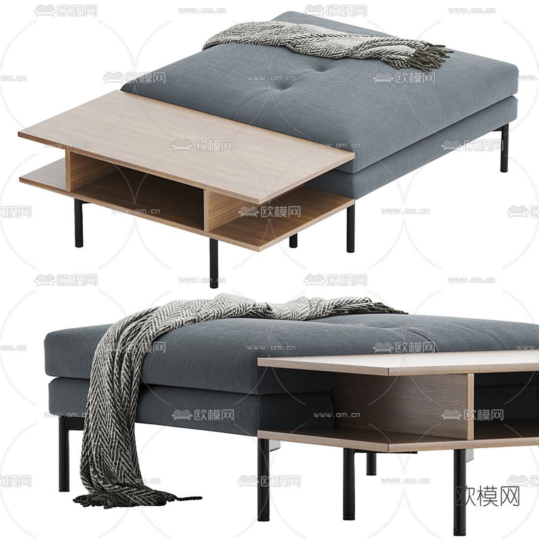 Bonaldo 现代布艺沙发凳3d模型下载（渲染图4）