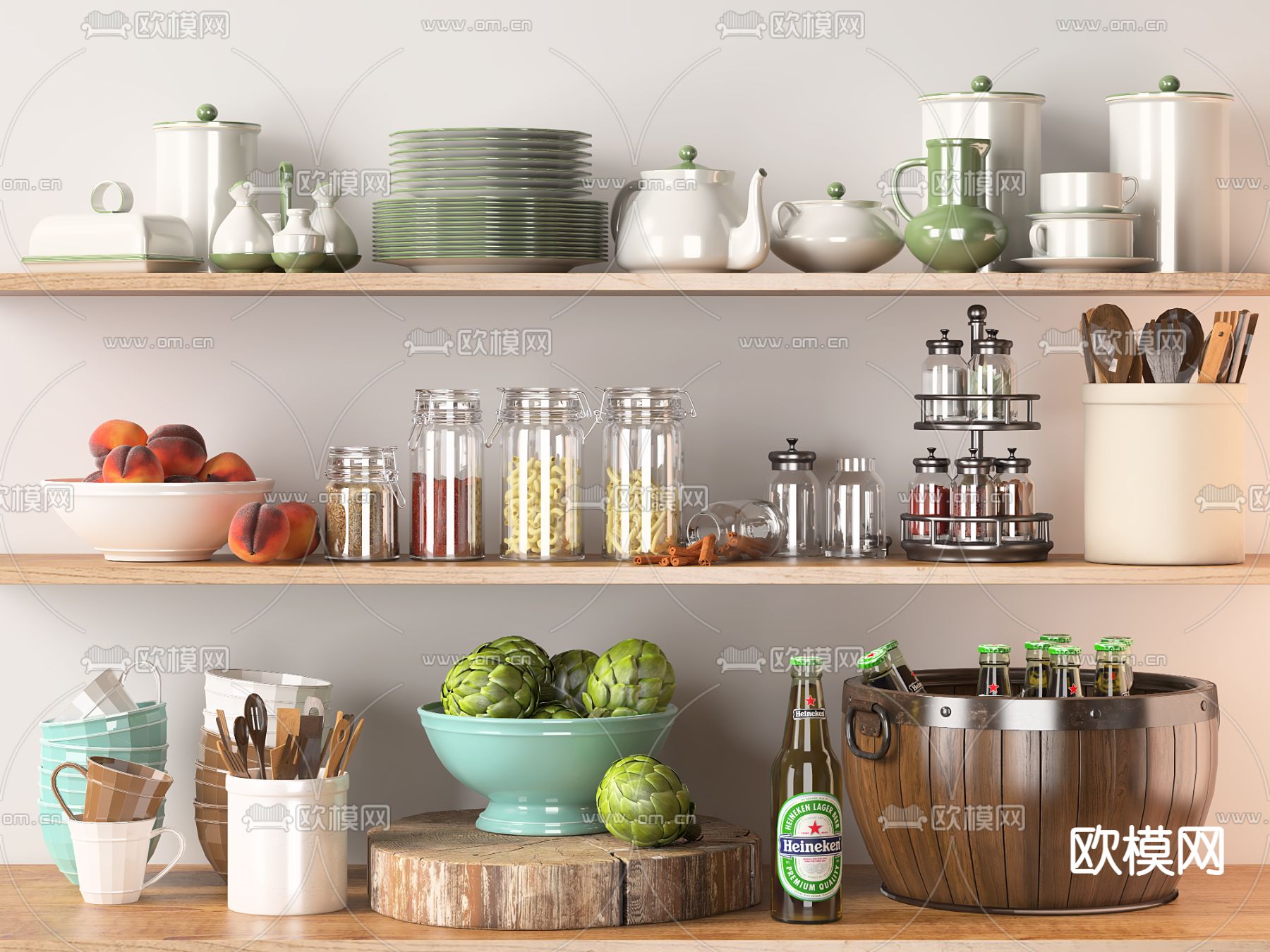 北欧厨房用品3d模型下载