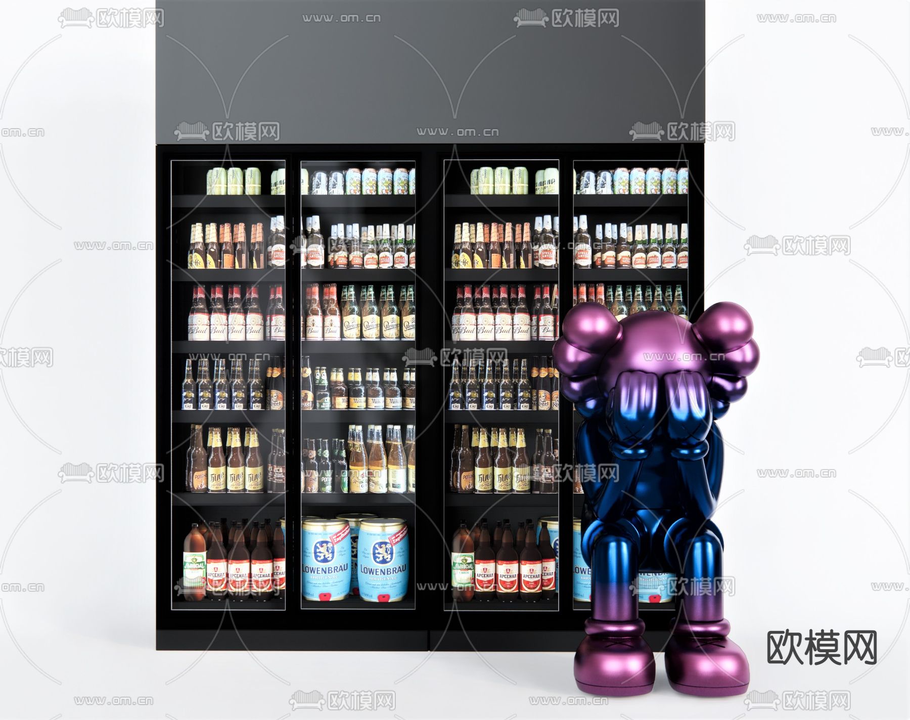 现代冰柜饮料冷藏柜su模型下载（渲染图1）