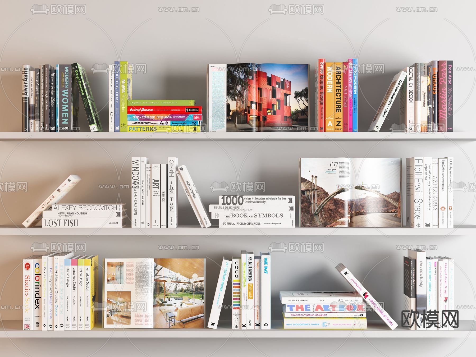 现代书籍书本3d模型下载