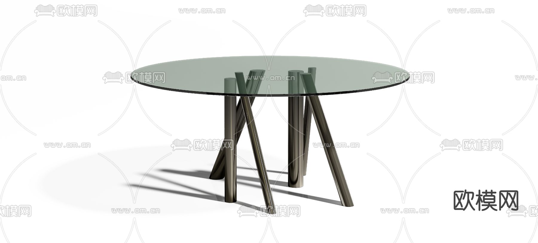 Roche Bobois玻璃餐桌3d模型下载（渲染图3）
