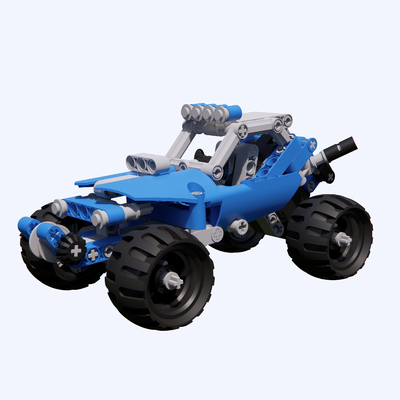  现代积木玩具车su模型 