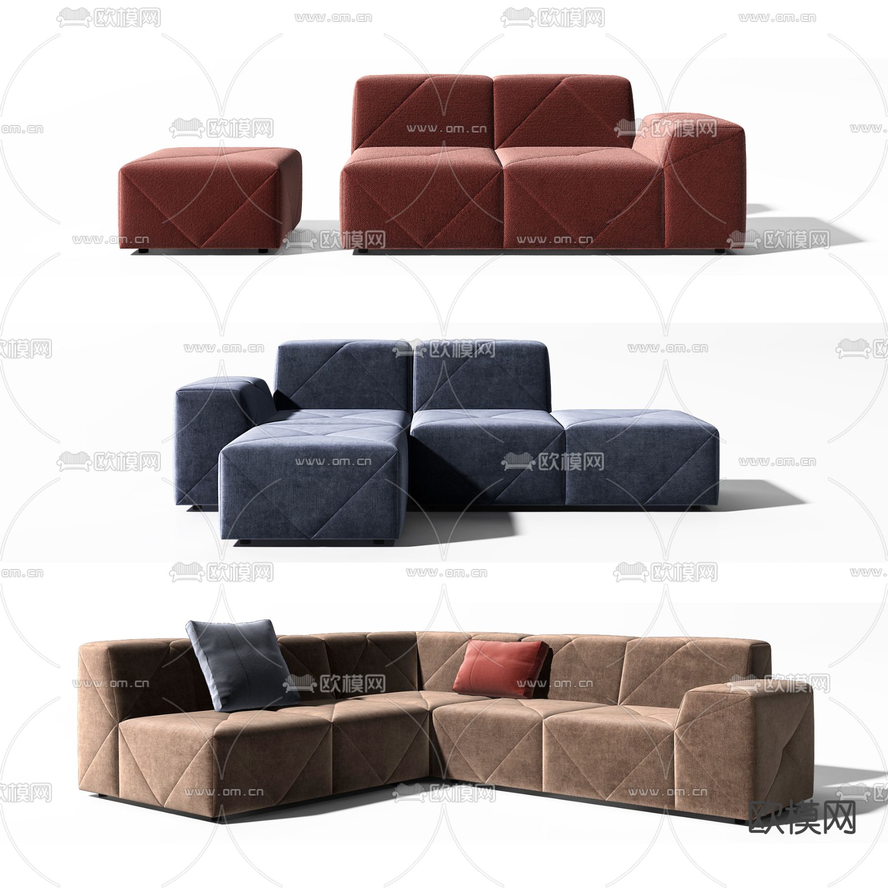 Moooi 转角沙发3d模型下载（渲染图2）