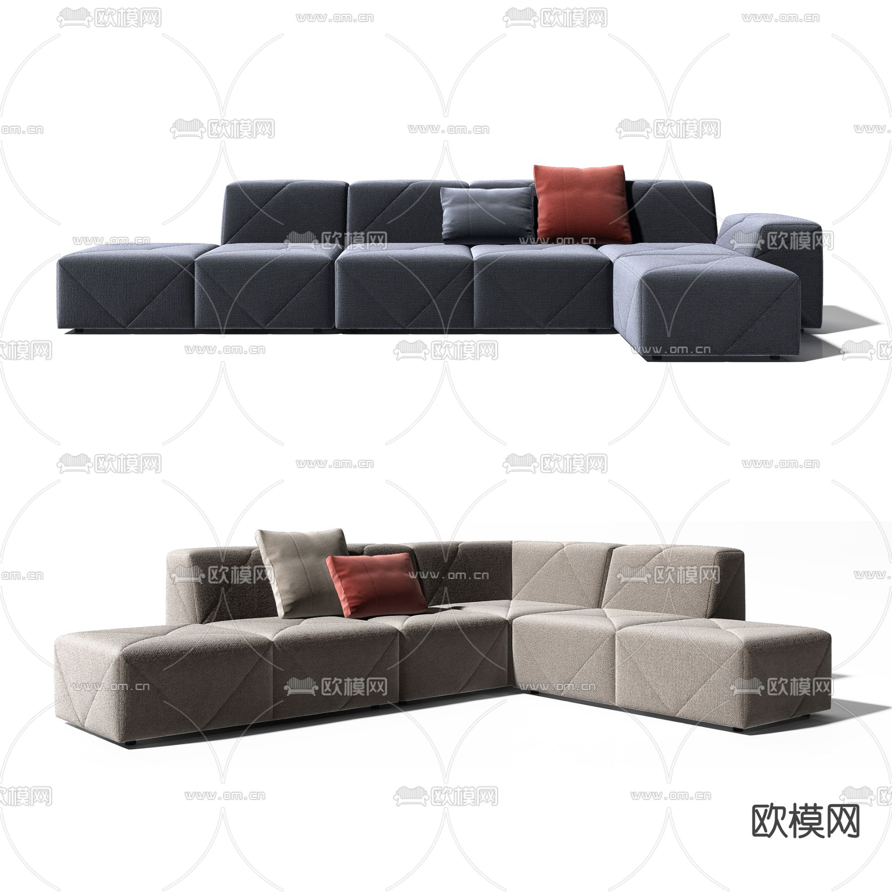 Moooi 转角沙发3d模型下载（渲染图3）