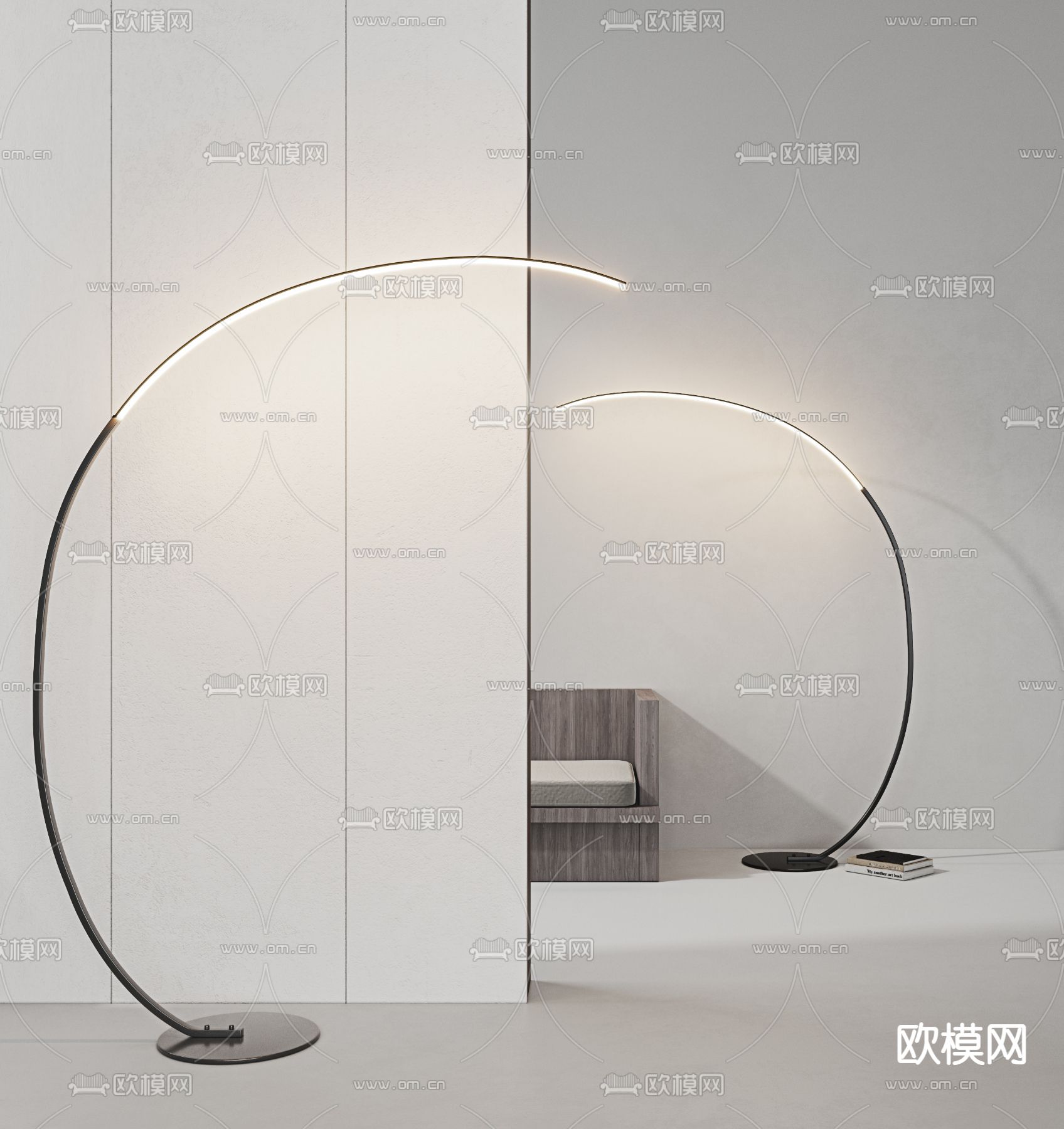 现代金属落地灯3d模型下载