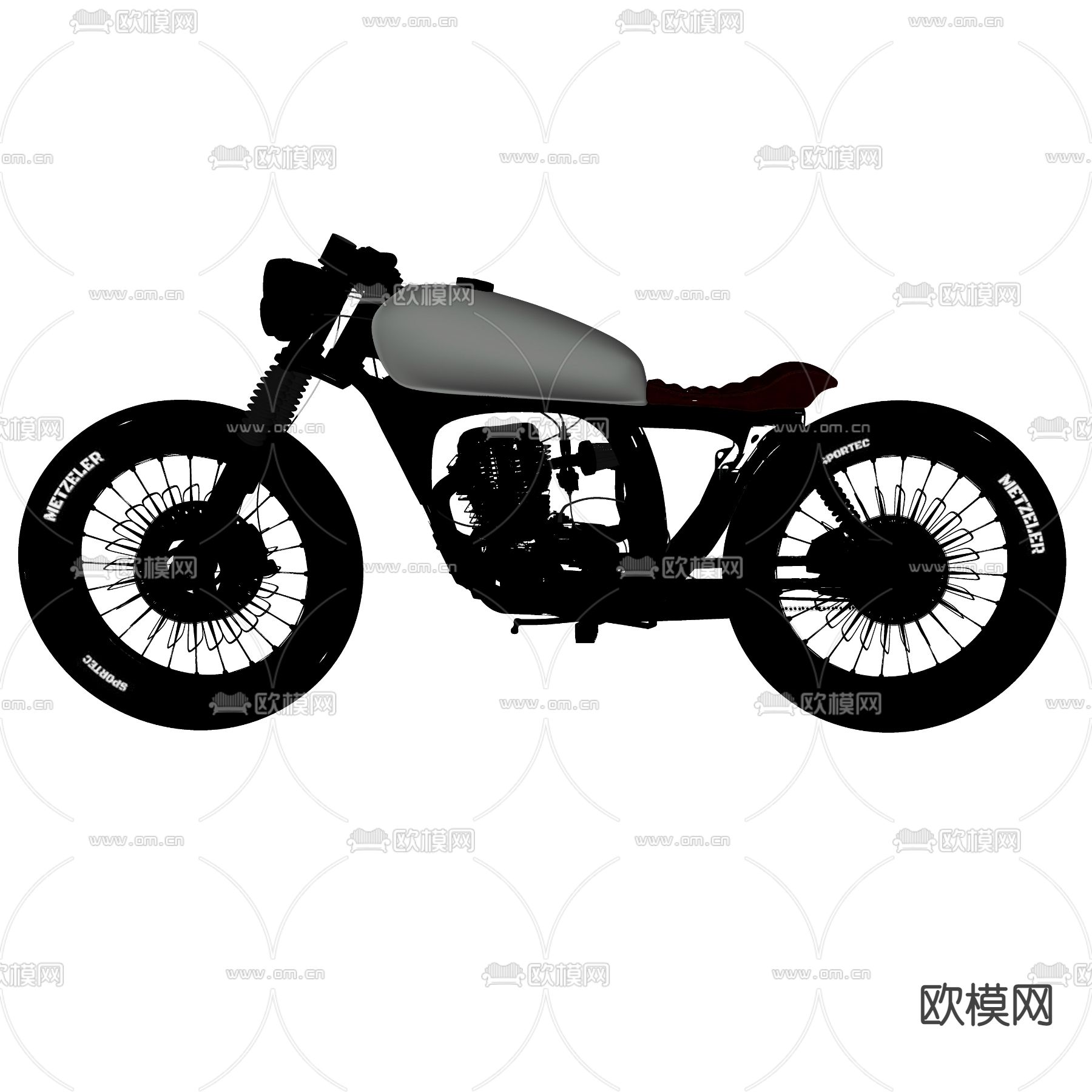 现代摩托车su模型下载（渲染图2）