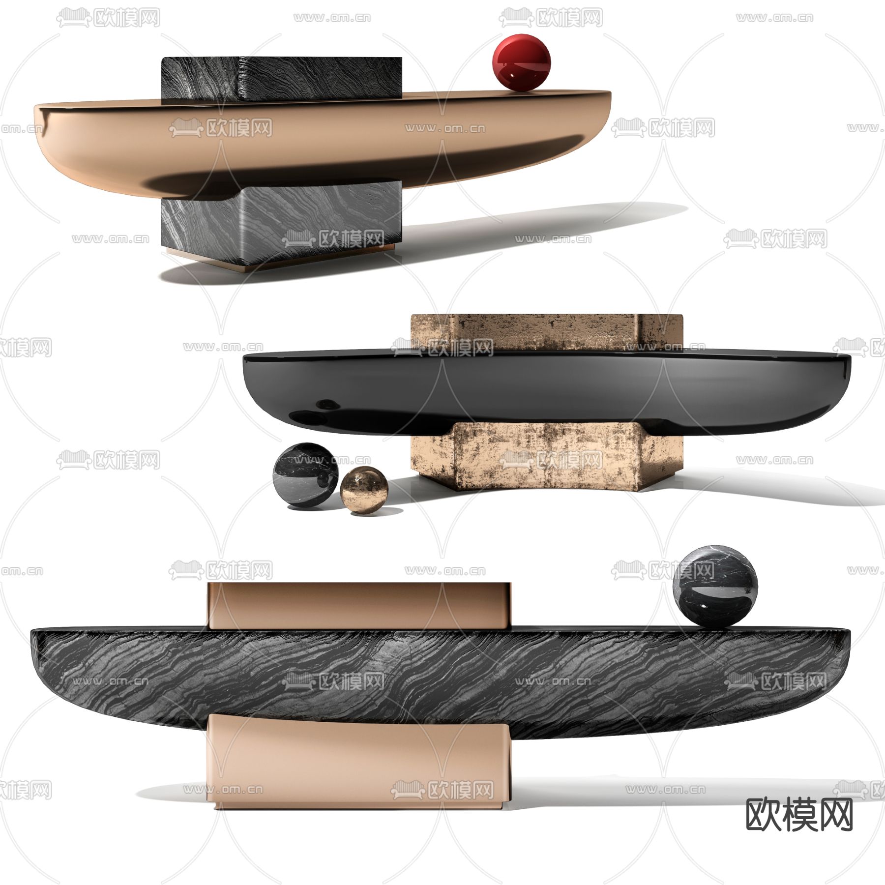 现代前台接待台3d模型下载（渲染图1）