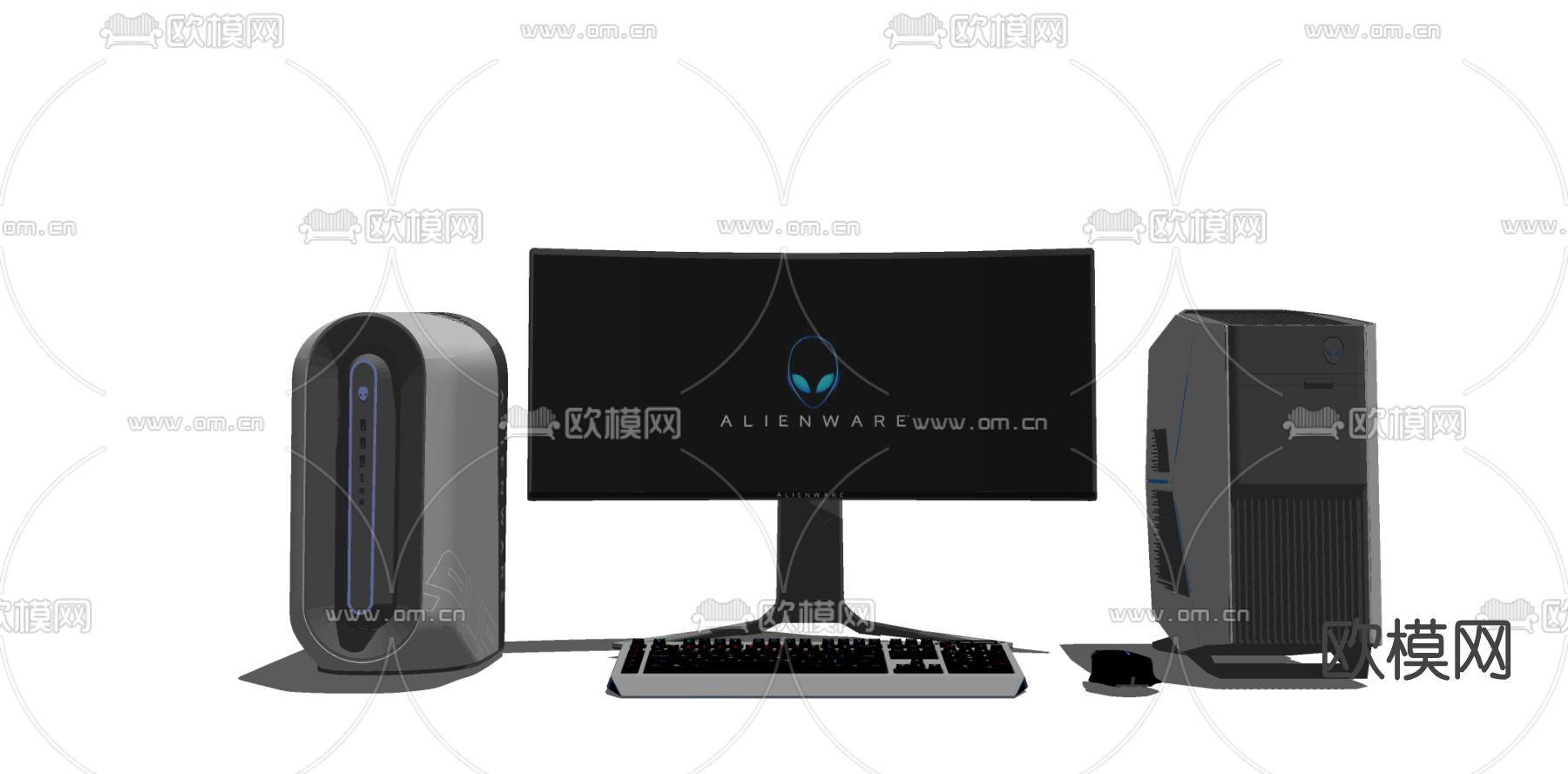 现代电脑su模型下载（渲染图2）