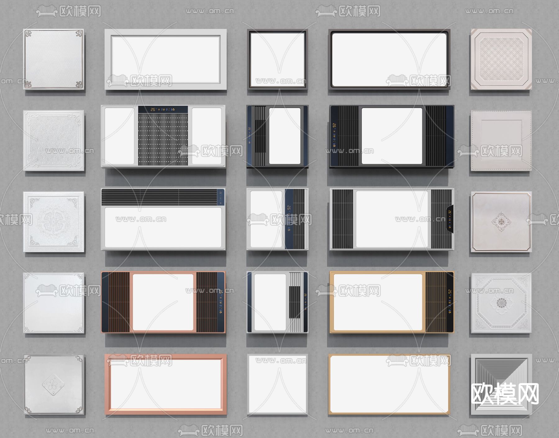 现代浴霸风暖空调出风口3d模型下载