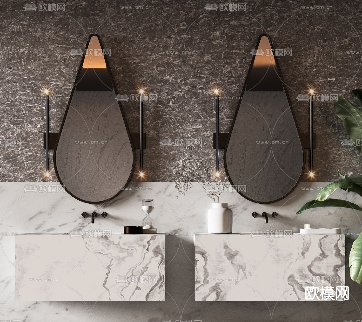 现代洗手台3d模型下载（渲染图1）