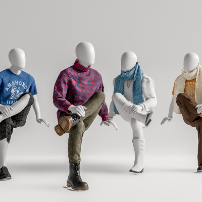 现代男装模特su模型