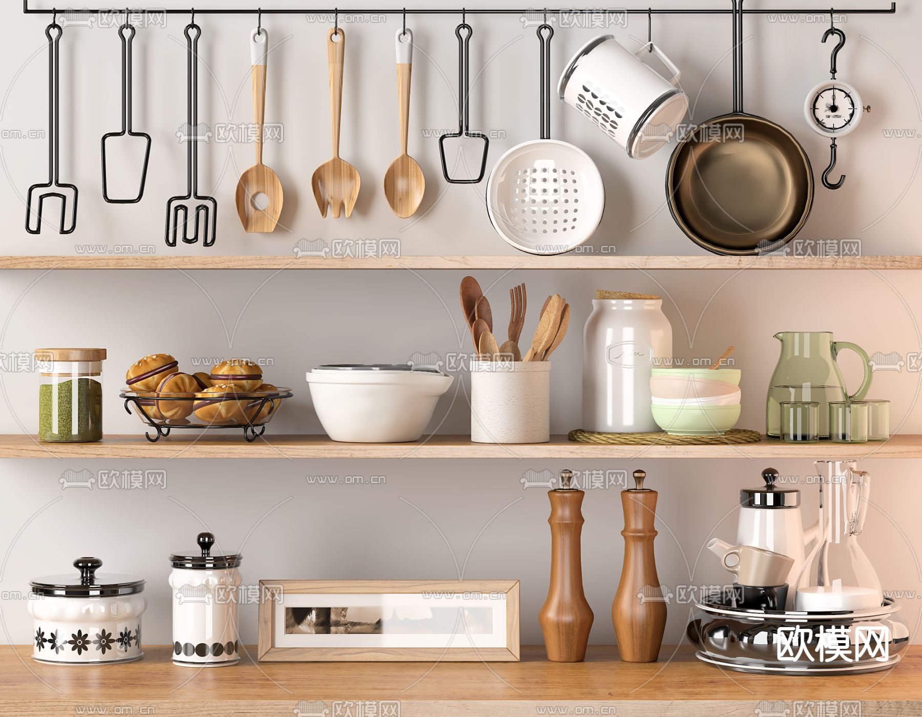 北欧锅勺厨具餐具3d模型下载