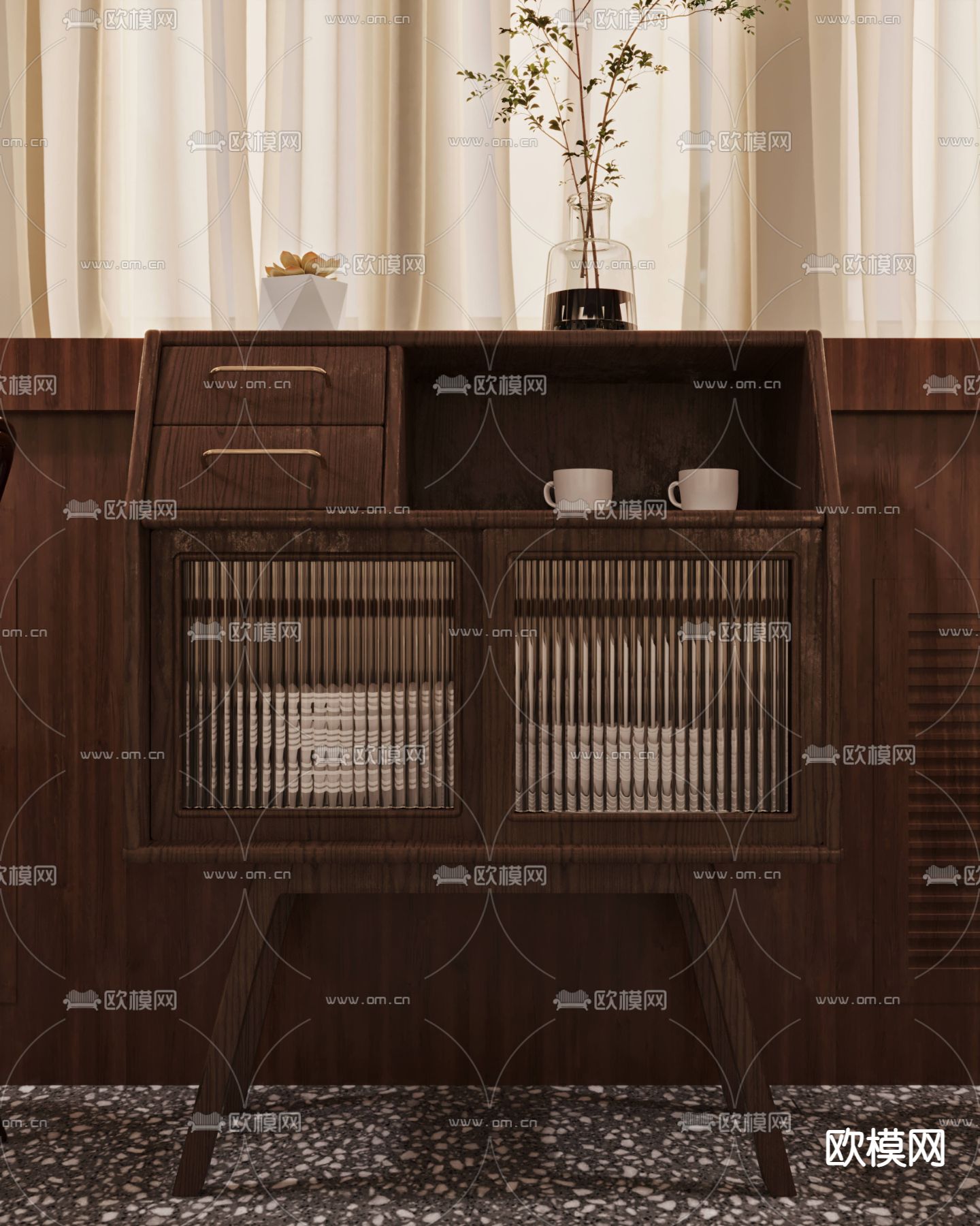 侘寂火锅店3d模型下载（渲染图4）