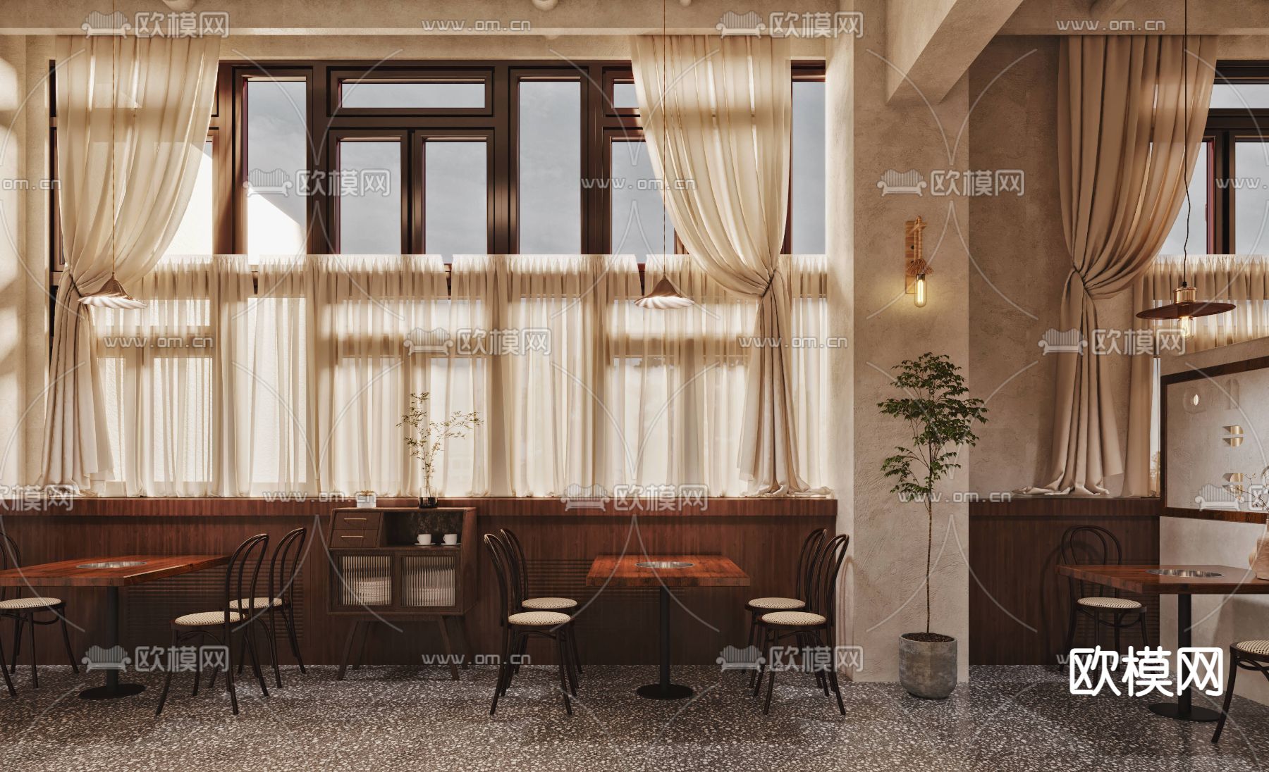 侘寂火锅店3d模型下载（渲染图7）