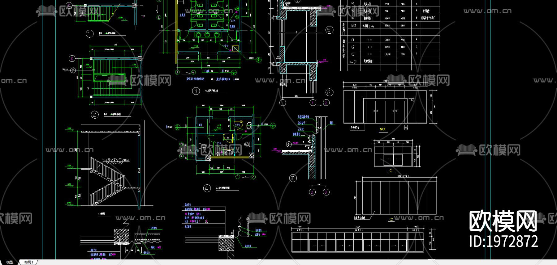 轻钢厂房建筑cad施工图下载（渲染图4）