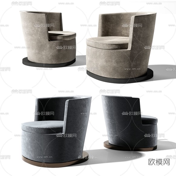 现代布艺单人沙发3d模型下载