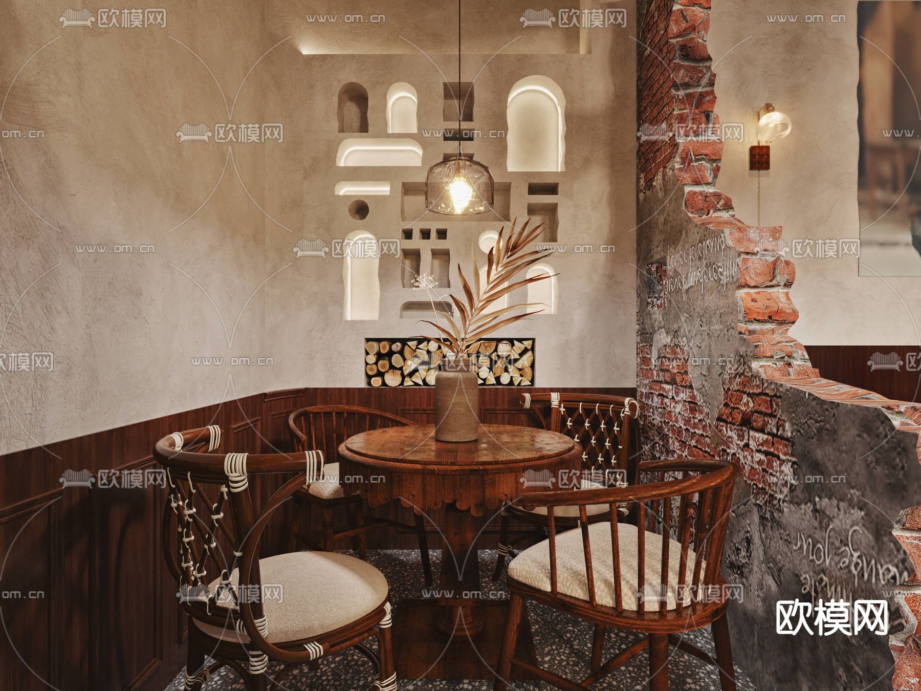 侘寂火锅店3d模型下载（渲染图5）