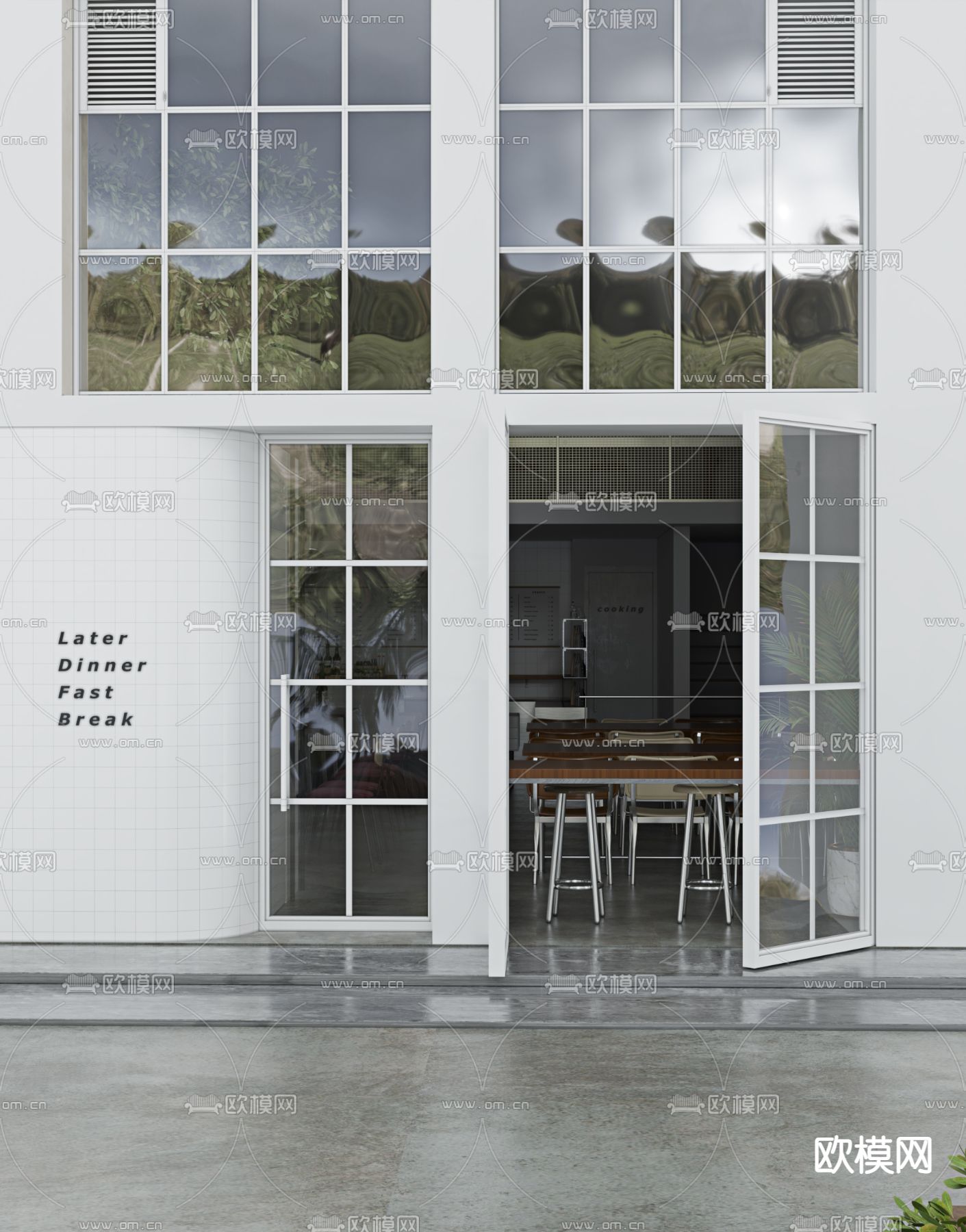 现代咖啡厅3d模型下载（渲染图4）