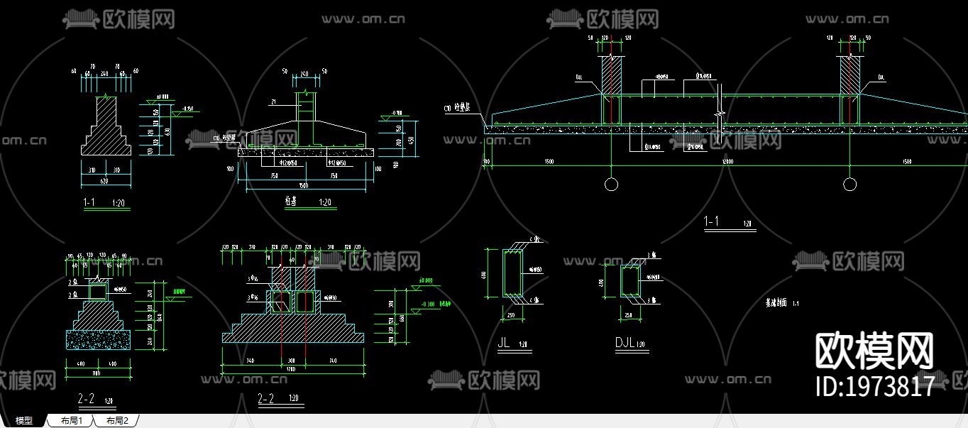 cad基础大样图下载（渲染图1）