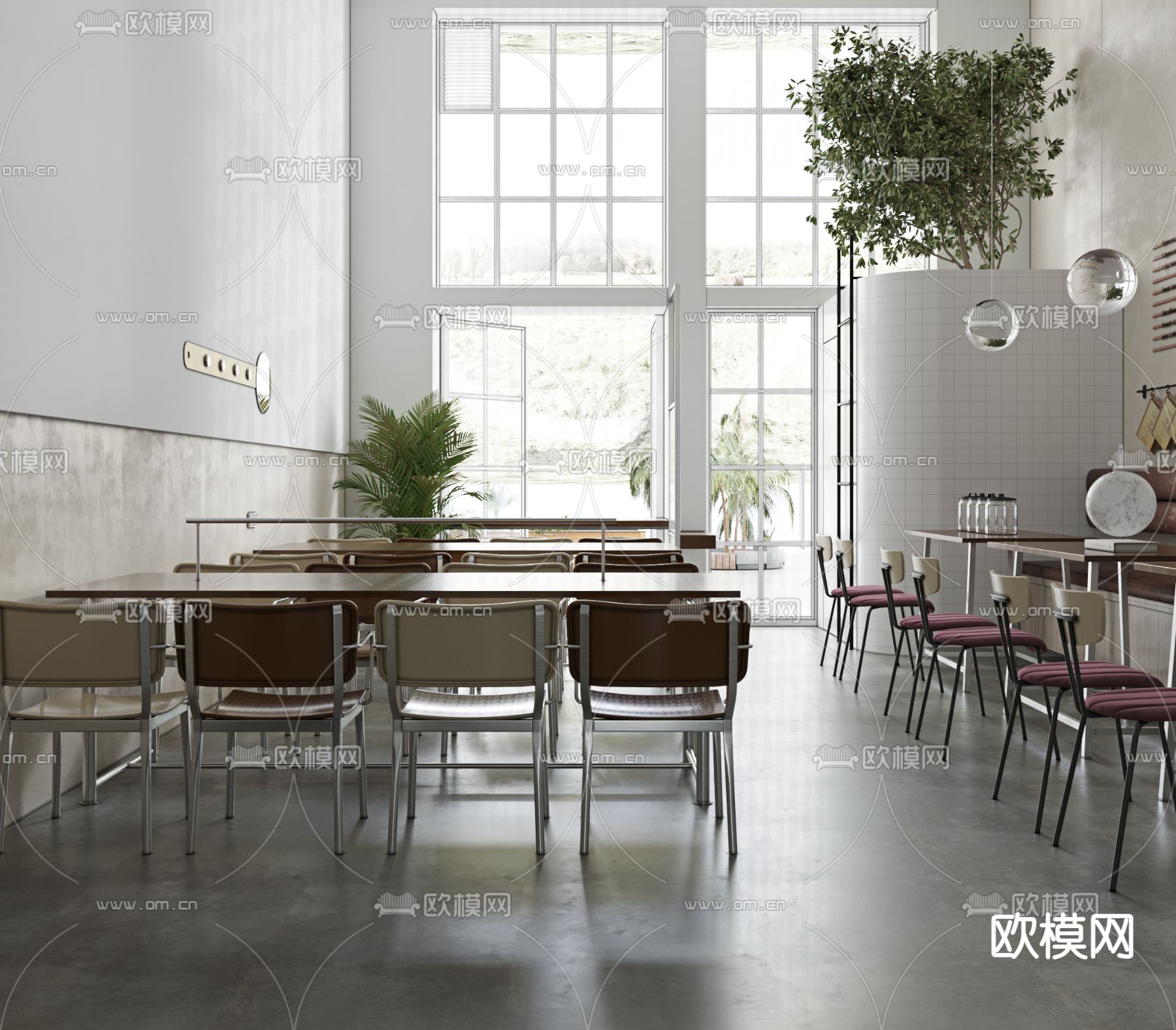 现代咖啡厅3d模型下载（渲染图1）