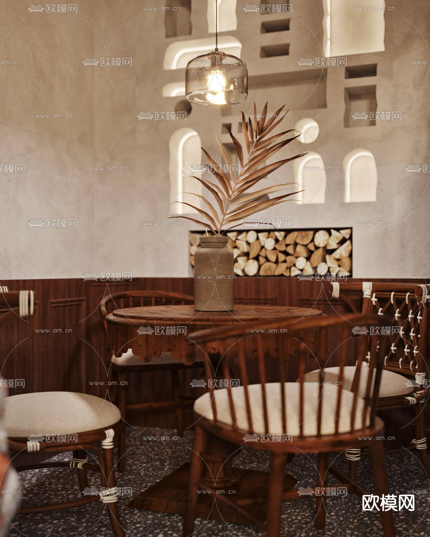 侘寂火锅店3d模型下载（渲染图6）