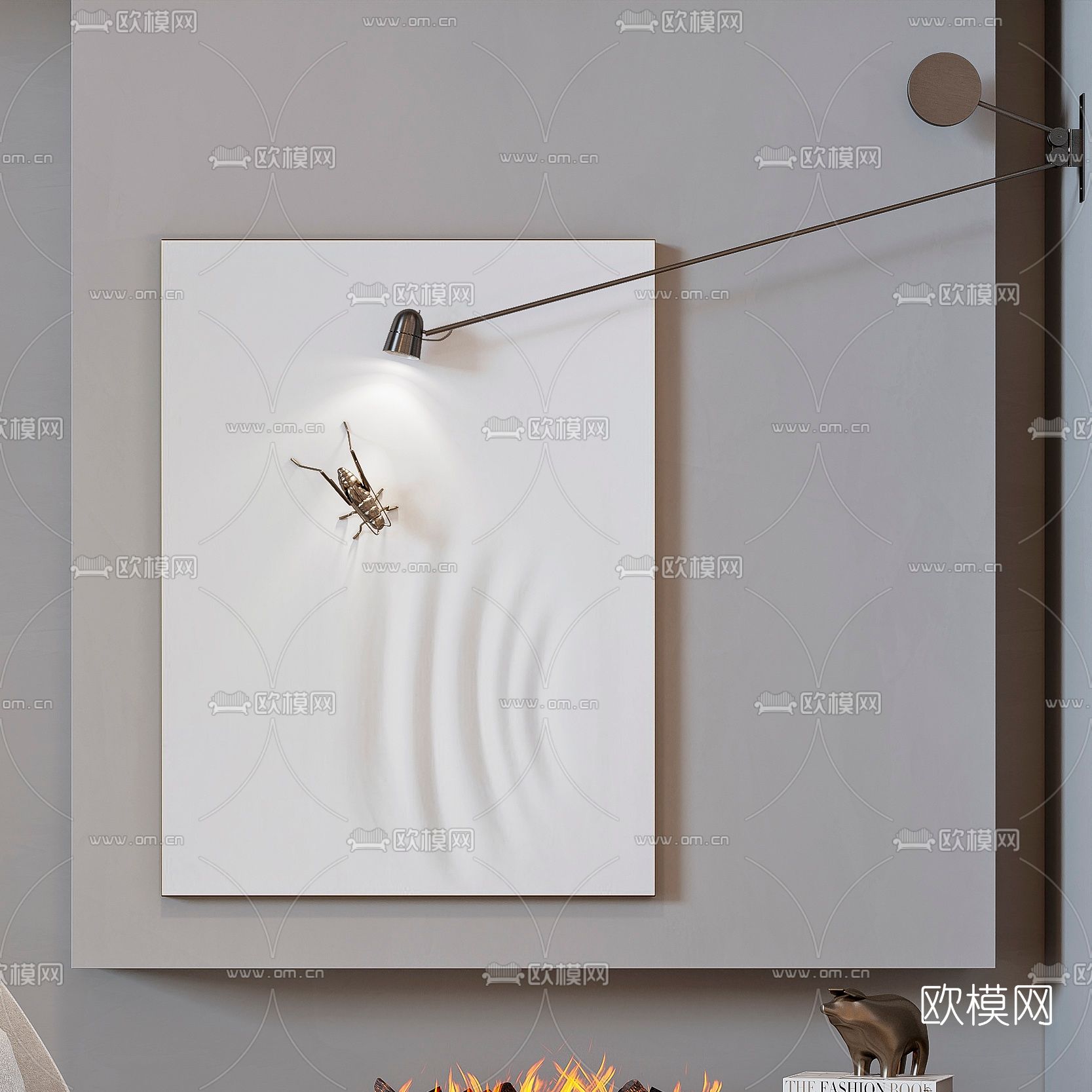 现代休闲沙发圆几3d模型下载（渲染图2）