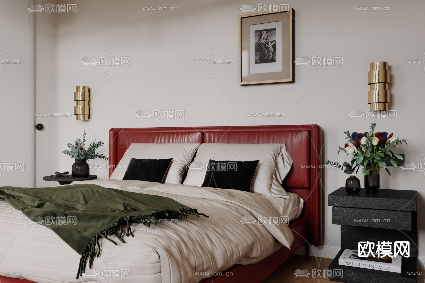 后现代卧室主人房3d模型下载（渲染图3）