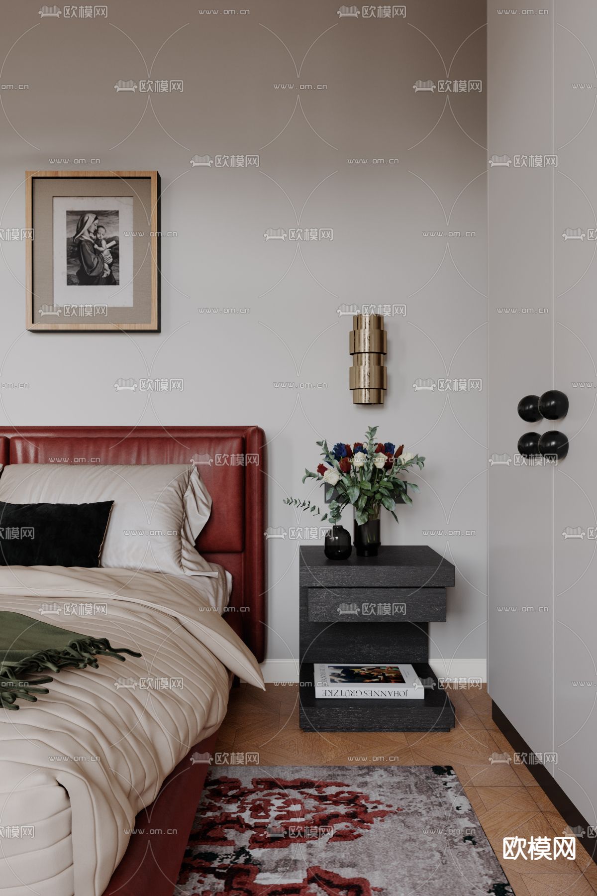 后现代卧室主人房3d模型下载（渲染图7）