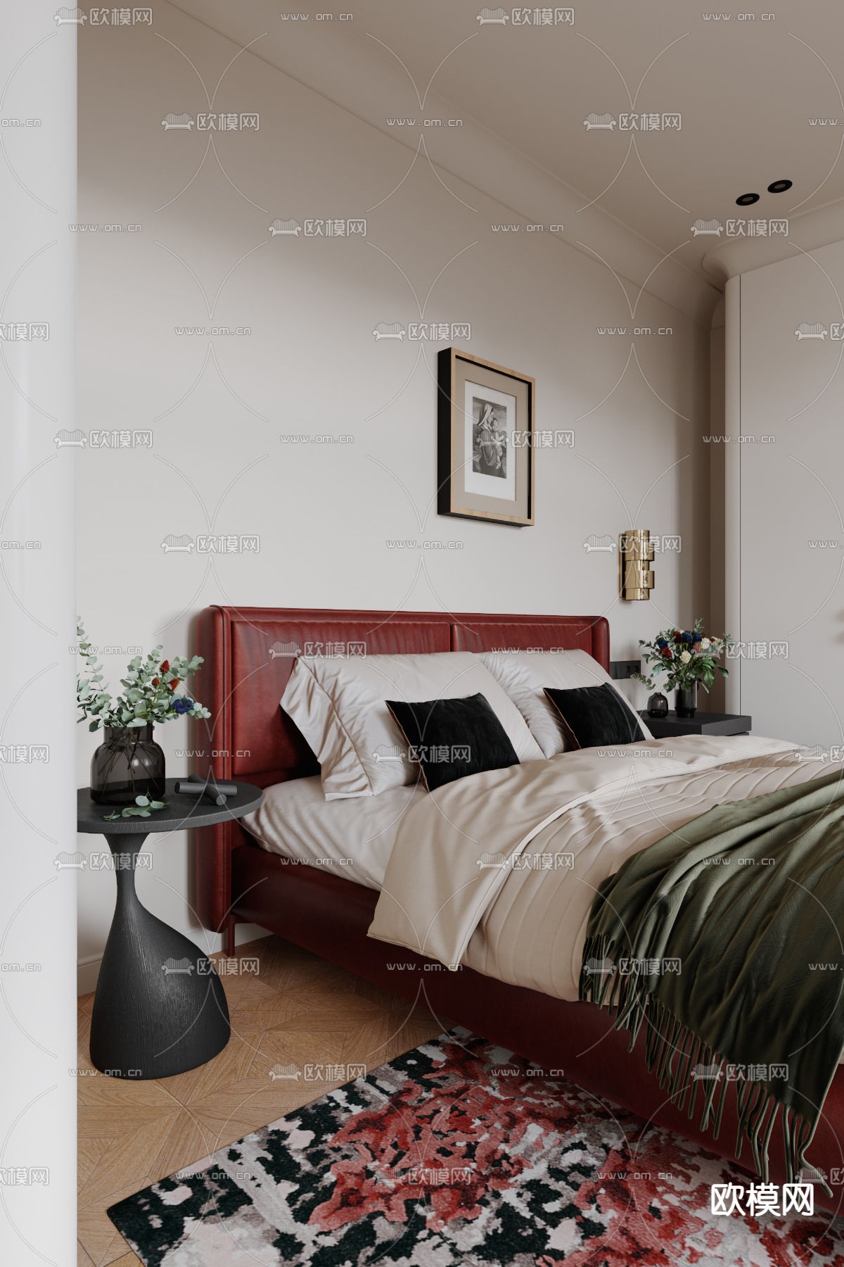 后现代卧室主人房3d模型下载（渲染图5）