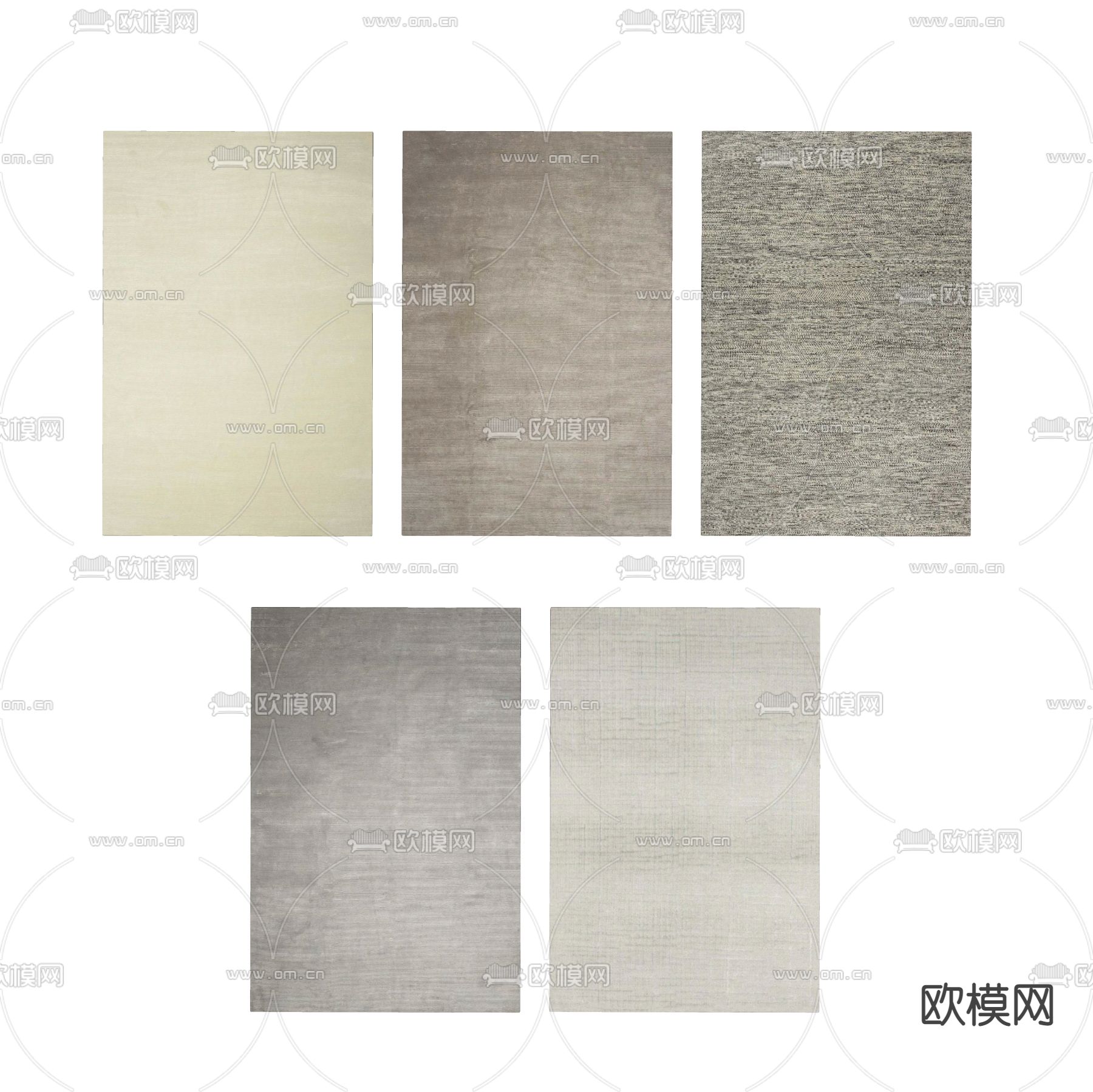 现代布艺地毯su模型下载（渲染图2）