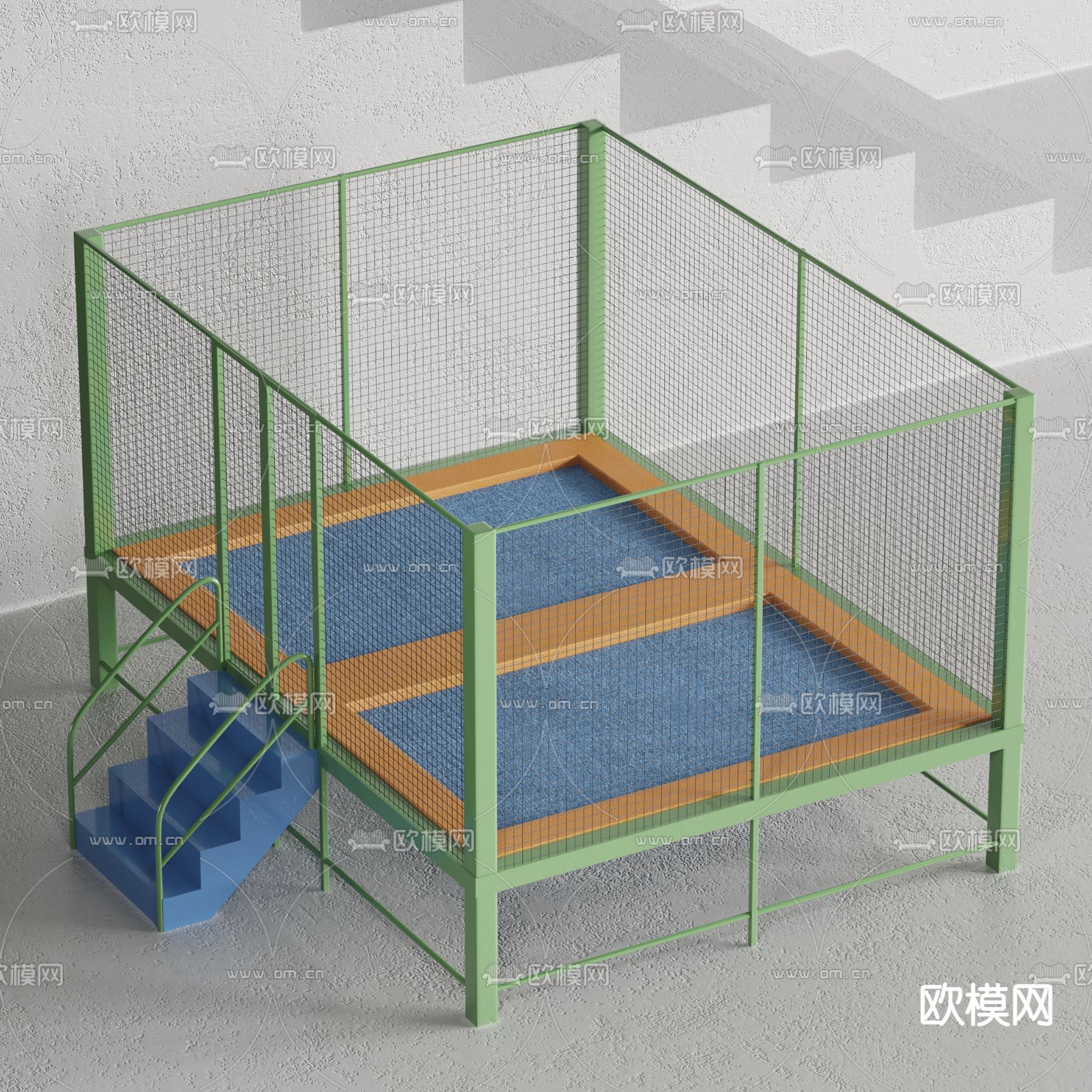 现代儿童蹦蹦床3d模型下载