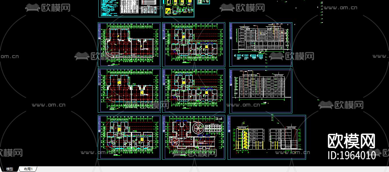 某商住楼全套施工图下载（渲染图1）