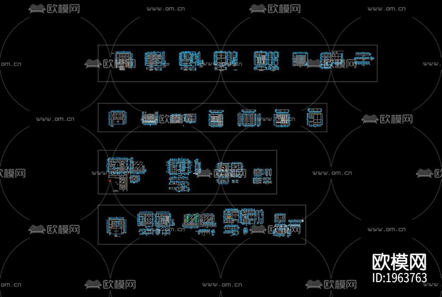 兒童房cad立面圖下載(渲染圖1)