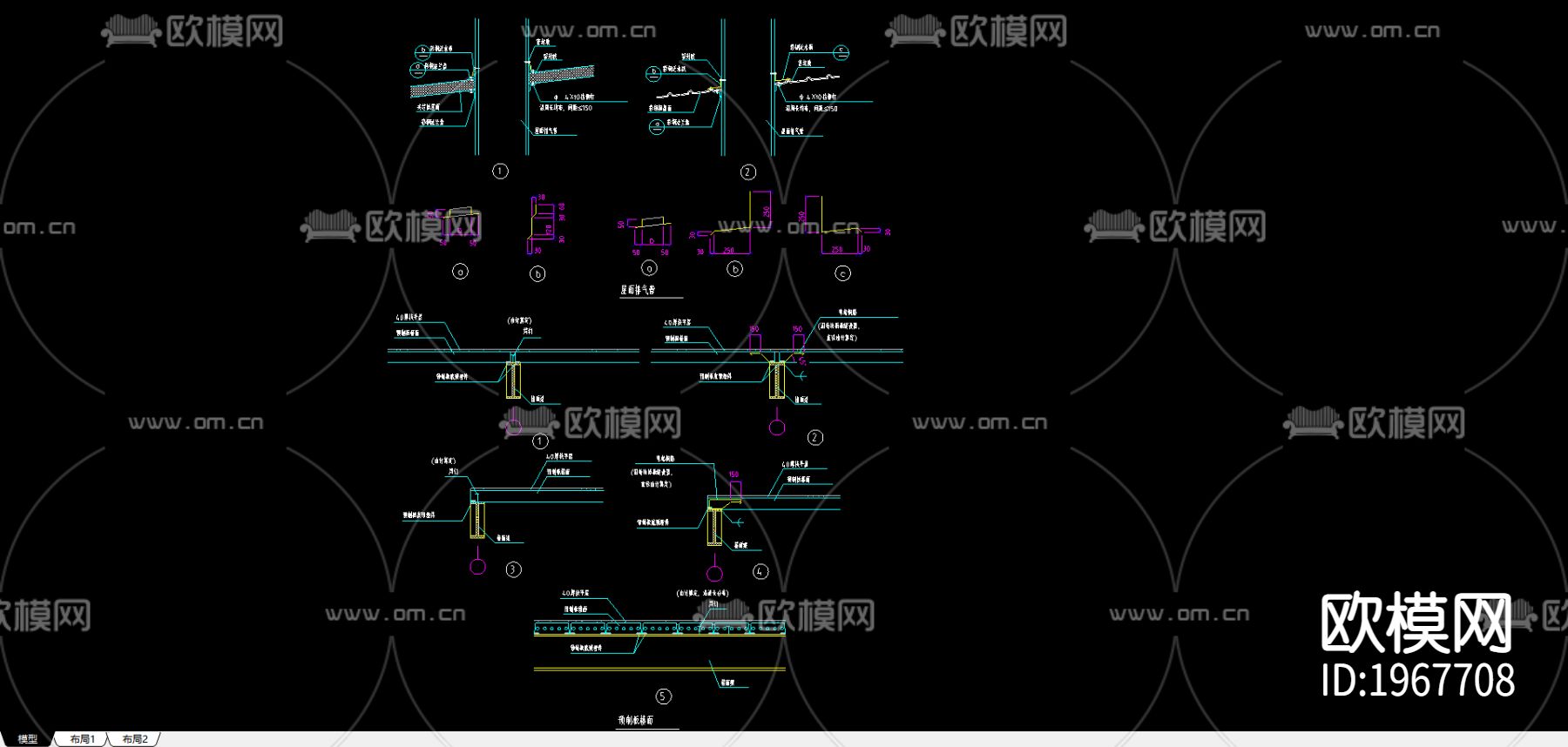 预制板楼面CAD施工图下载（渲染图3）